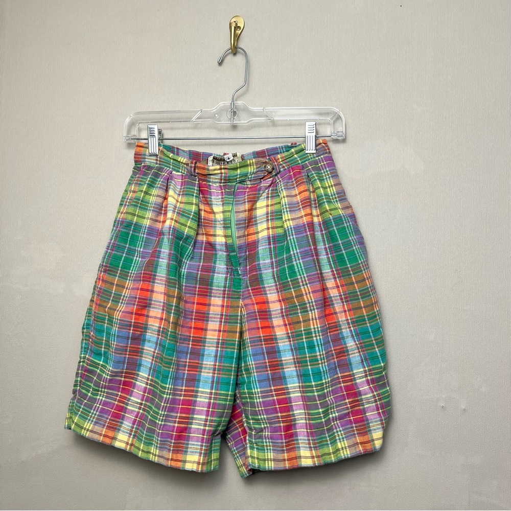 VTG Y2K Twickers By Kenneth Gordon Plaid Colorful Dad Preppy Women’s Shorts Sz 6